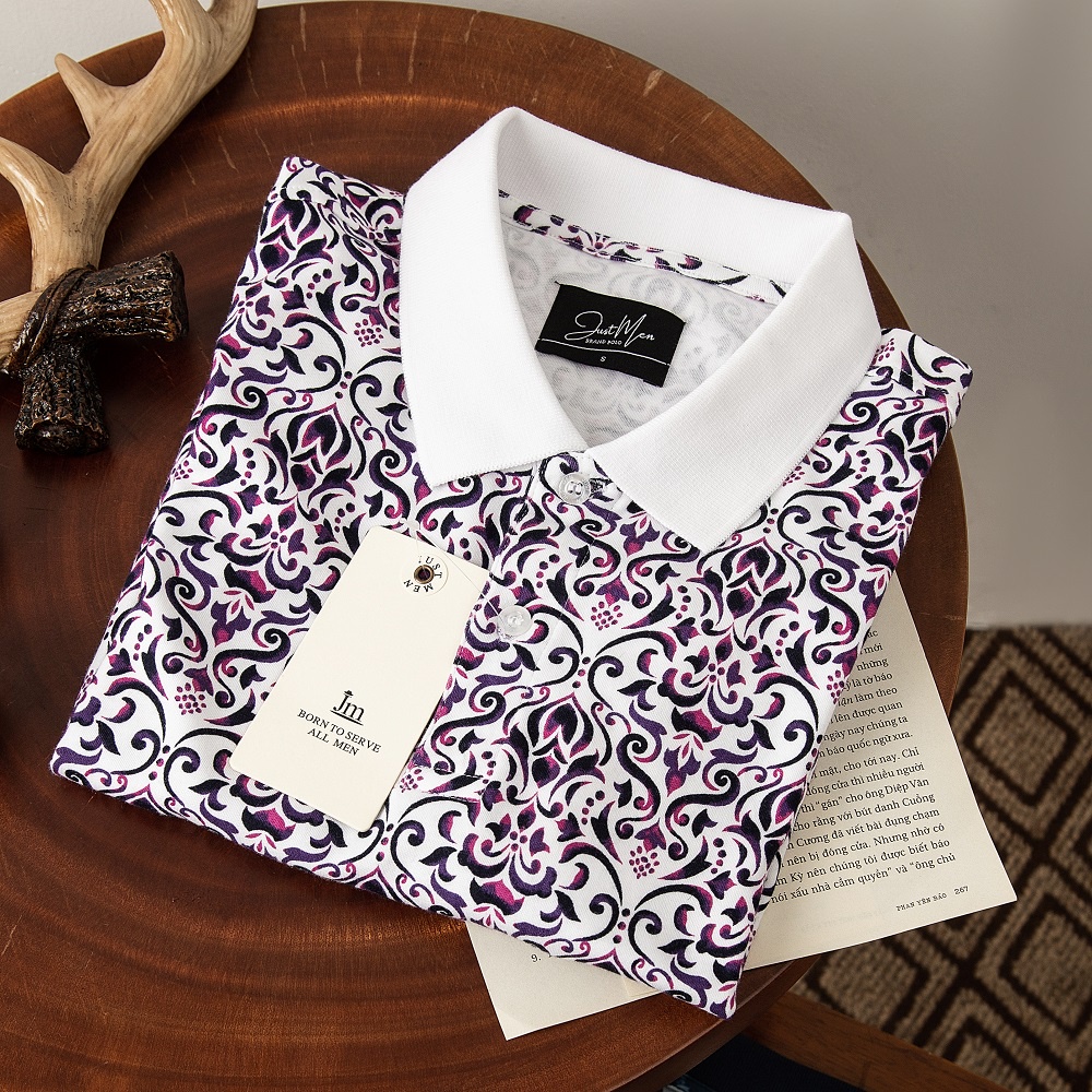 Áo Polo JustMen Họa Tiết SS22.4