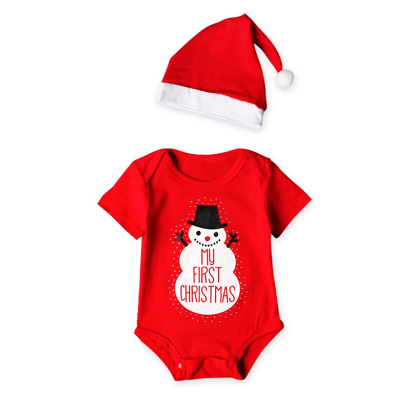 Bộ áo liền quần + mũ hóa trang ông già Noel dễ thương cho bé