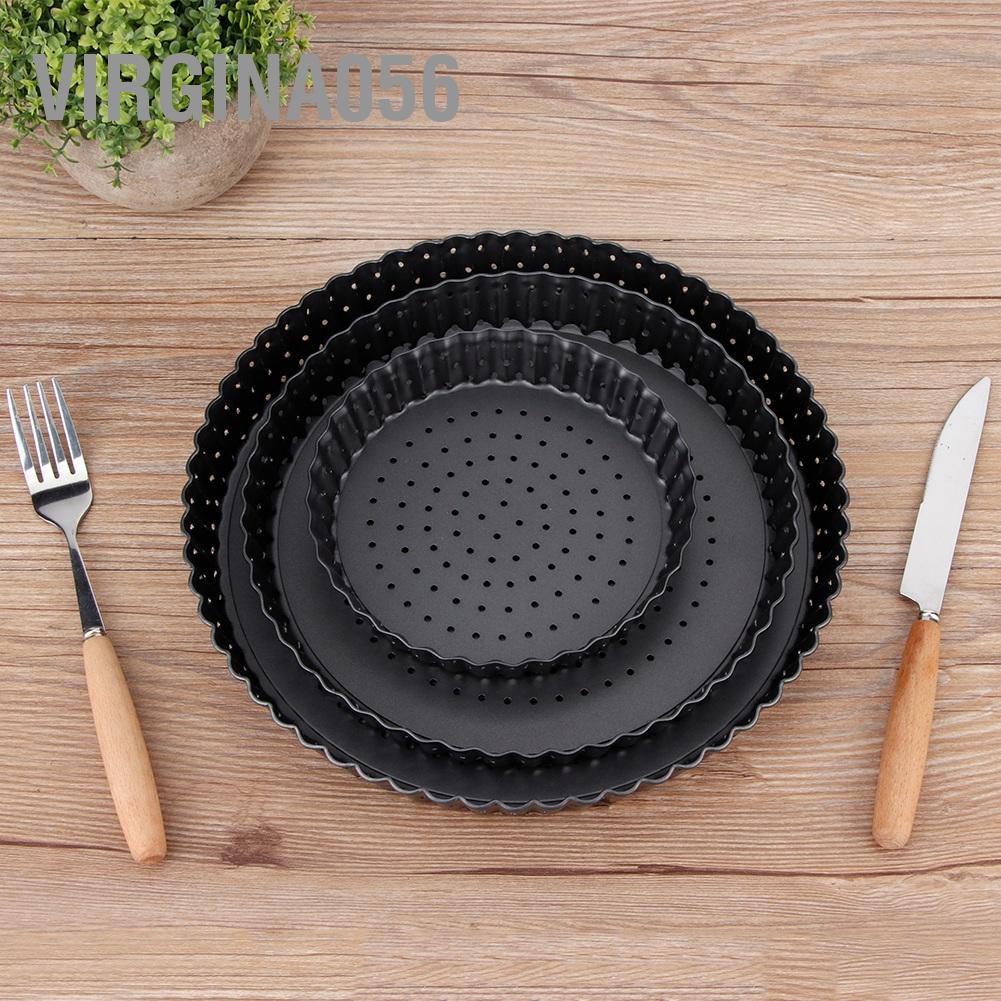 Virgina056 Household Thicken Non-Stick Carbon Steel Pizza Mold Baking Pan Tray Kitchen Tools