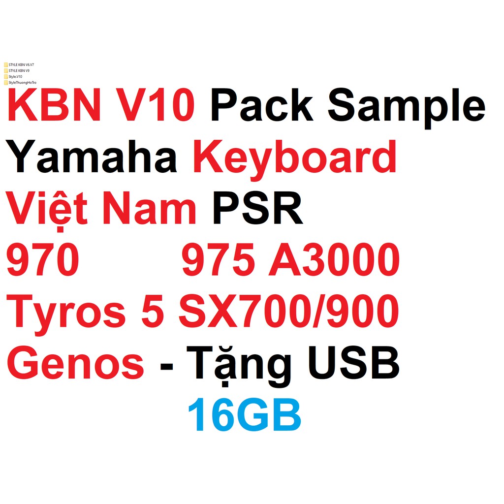 V10 KBN Pack sample yamaha keyboard dành cho nhạc công PSR S970 975 A3000 SX700 SX900 Tyros 5 Genos lưu ý cần file info