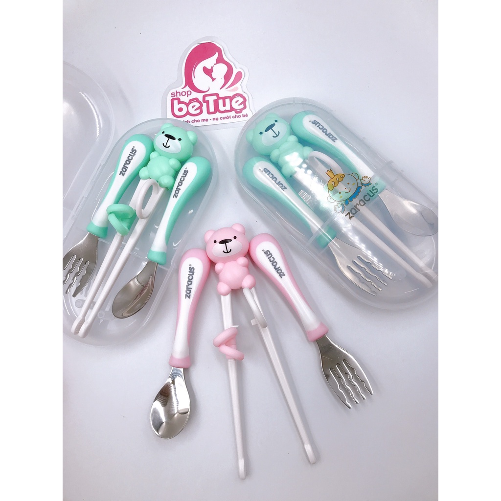Set đũa thìa dĩa inox Zaracus Hàn Quốc cao cấp không rỉ có hộp