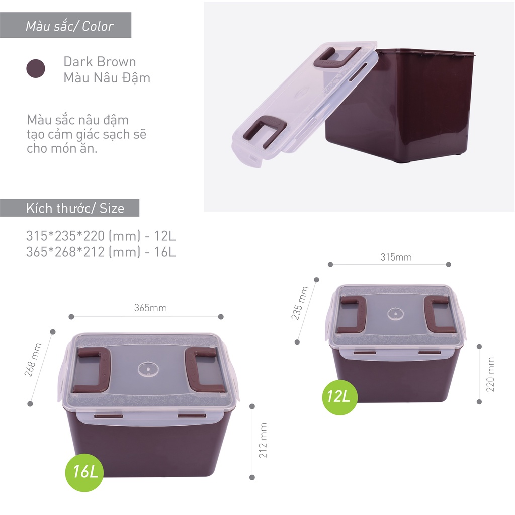 Hộp đựng Kimchi-bảo quản thức ah dung tích 16L