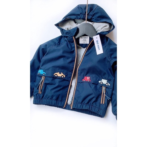 [DƯ XỊN] ÁO KHOÁC GIÓ NHẸ OLD NAVY HOẠ TIẾT OTO BÉ TRAI THU ĐÔNG