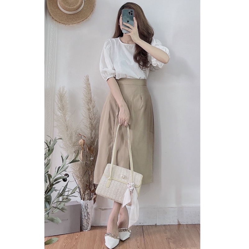 Áo thô nhiều màu tay bồng 11021