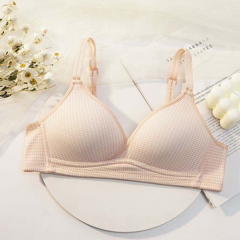 Áo ngực nữ học sinh NuciFera không gọng mẫu họa tiết Caro_AL27