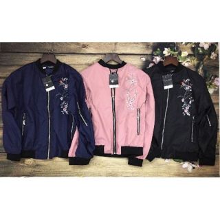 Lenkapas - Áo khoác dù bombers 2 lớp thêu hoa