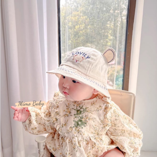 Mũ bucket, nón tai bèo tai gấu in chữ lovily đáng yêu cho bé MH143 Mimo Baby