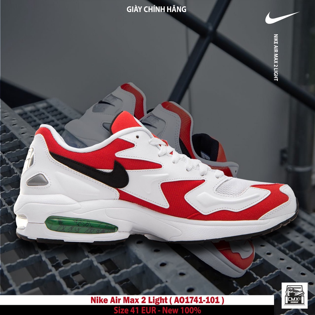 [ HÀNG CHÍNH HÃNG ] Giày Nike Air Max 2 Light White/Black Red ( AO1741-101 ) - HÀNG CHÍNH HÃNG 100%