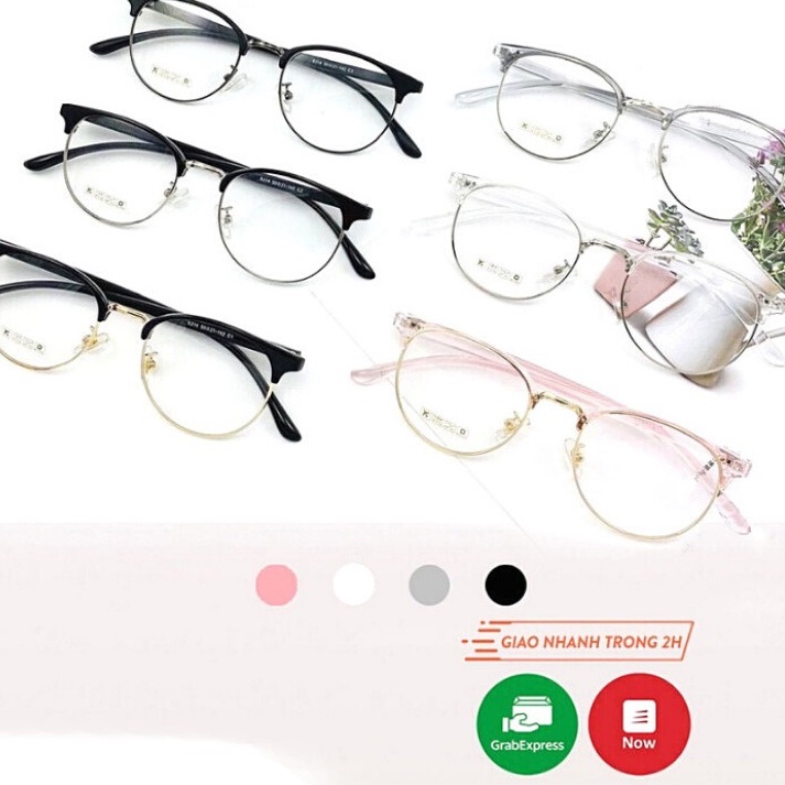 MẮT KÍNH NAM NỮ CẮT VÀNH NHIỀU MÀU, GỌNG KÍNH CẬN NỬA VÀNH KIỂU HÀN QUỐC CHO NAM NỮ FERADO ( tặng hộp đựng kính )