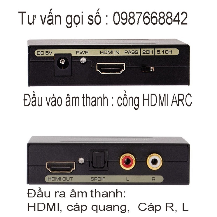 ( Chất lượng ) Bộ chuyển đổi HDMI ( đầu vào )  đầu ra AUX âm thanh , HDMI , quang học ( cáp quang )