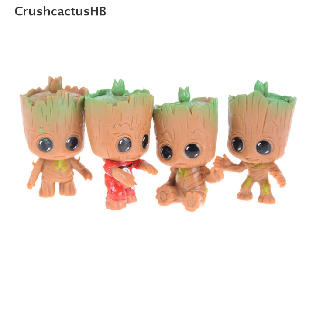 [CrushcactusHB] Set 4 Mô Hình Nhân Vật Phim Guardians of the Baby Groot Bằng PVC Làm Quà Tặng Cho Bé