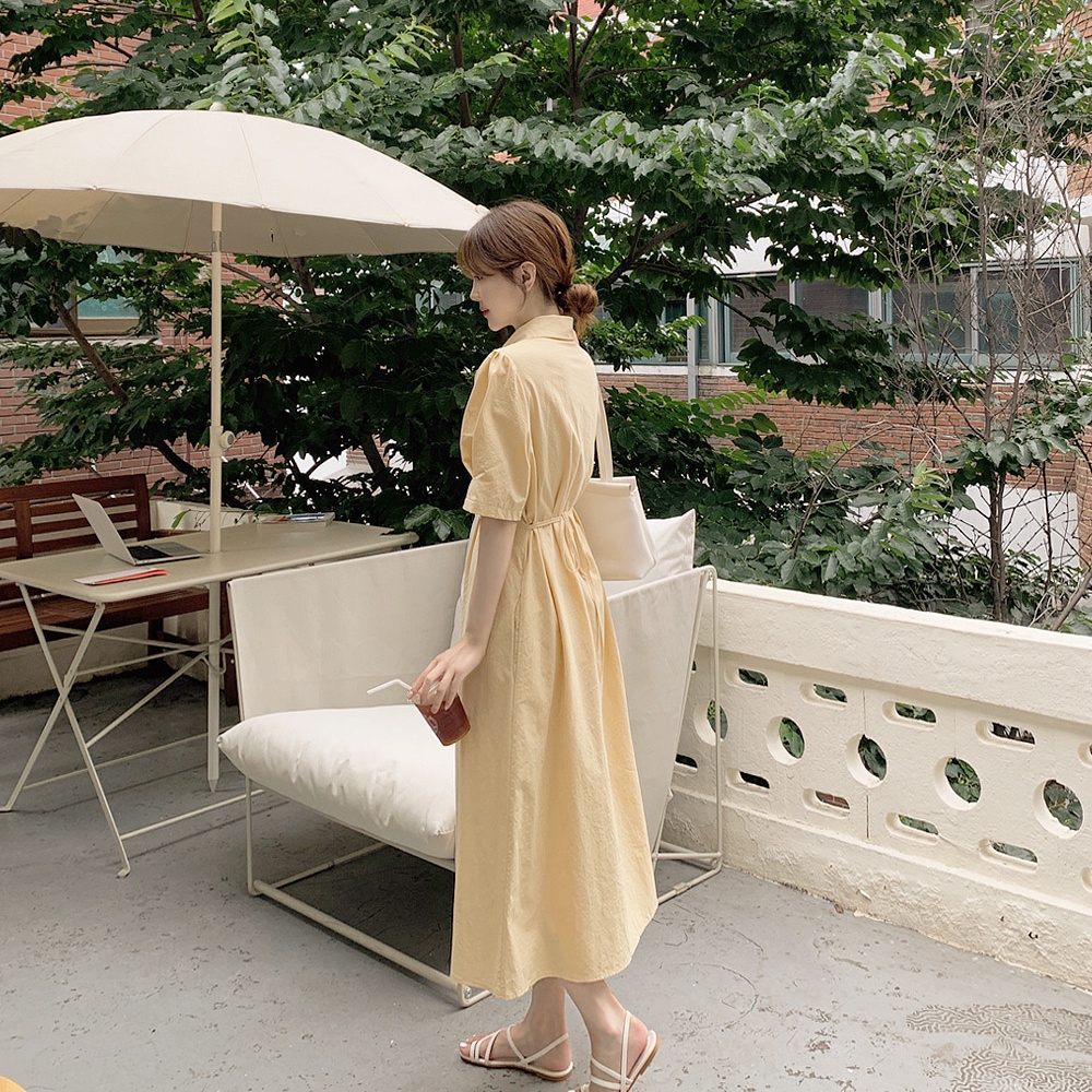 Đầm midi SUXI đơn giản ngọt ngào phong cách Hàn Quốc thời trang mùa hè xinh xắn cho nữ