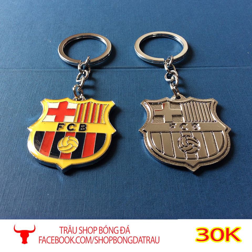 Móc khoá màu 2 mặt lưu niệm - các câu lạc bộ bóng đá Manchester, Arsenal, Chelsea, Barca, Real, Liverpool - Trâu shop