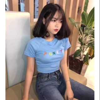 Áo croptop bodythêu chữ funky 3 MÀU