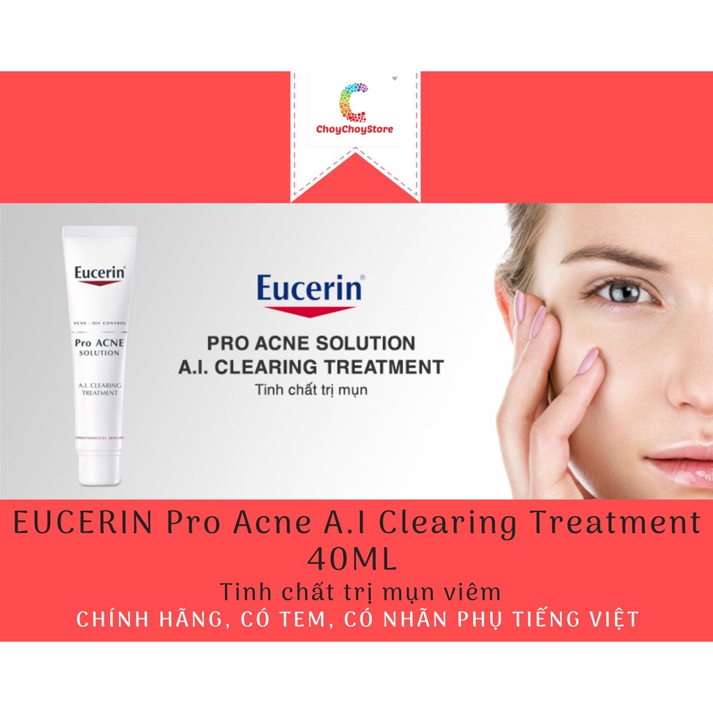 [TEM CTY] EUCERIN Pro Acne A.I Clearing Treatment 40ML - Tinh chất hỗ trợ giảm mụn viêm