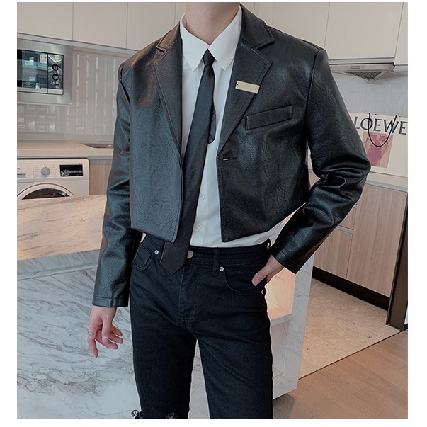 Áo khoác da siêu mỏng phong cách G-Dragon thời trang đường phố cá tính cho nam