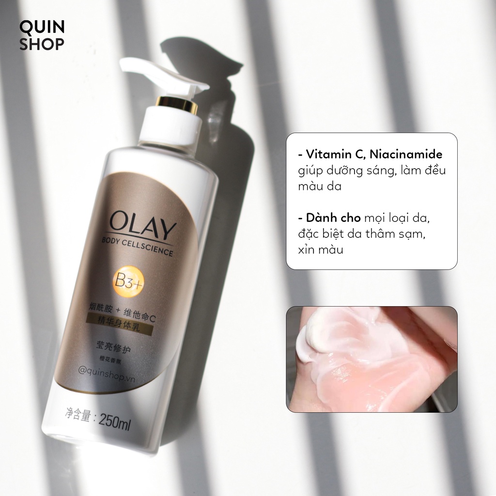 Sữa Dưỡng Thể Trắng Da, Chống Lão Hóa Olay Body Cellscience B3 + Retinol, B3 + Vitamin C, E Body Lotion