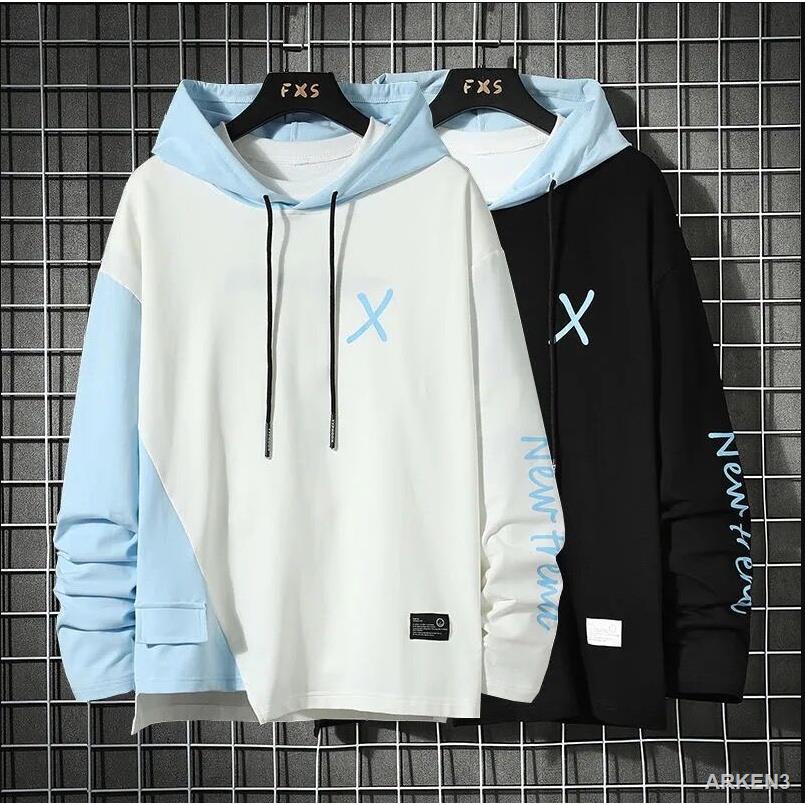 Áo khoác nam Hoodies đường phố Hàn Quốc Áo len rộng Thời trang Áo khoác ngoại cỡ màu đen cho