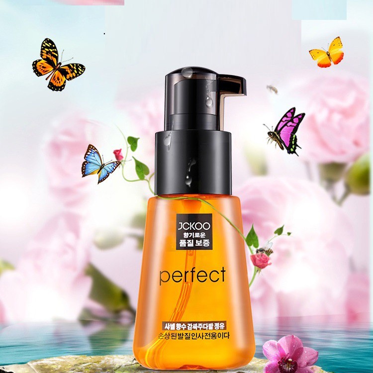 Tinh dầu dưỡng tóc uốn nhuộm, tóc khô xơ Jckoo Perfect Repair 70ml giúp giữ nếp phục hồi tóc hư tổn mềm mượt bồng bềnh