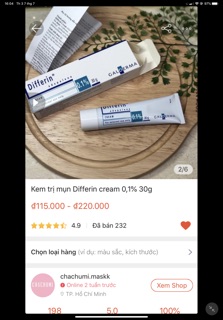Gel trị mụn differin 30g