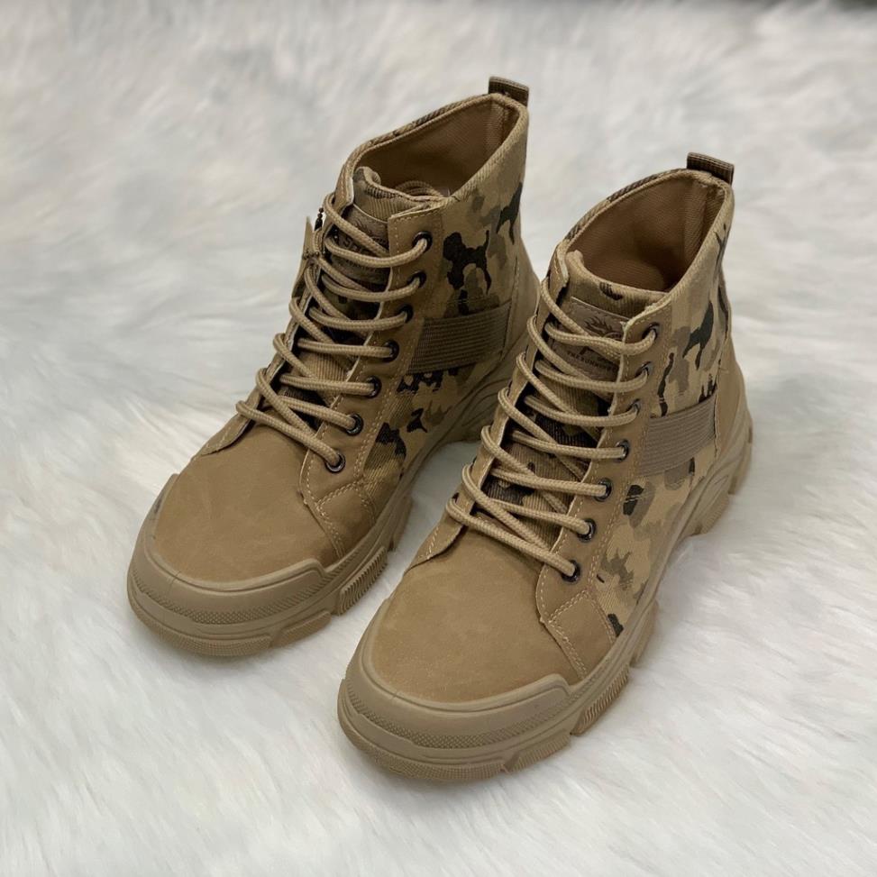 (video) Giày boot nam vải kaki dày phối da mềm Street style 2021 $