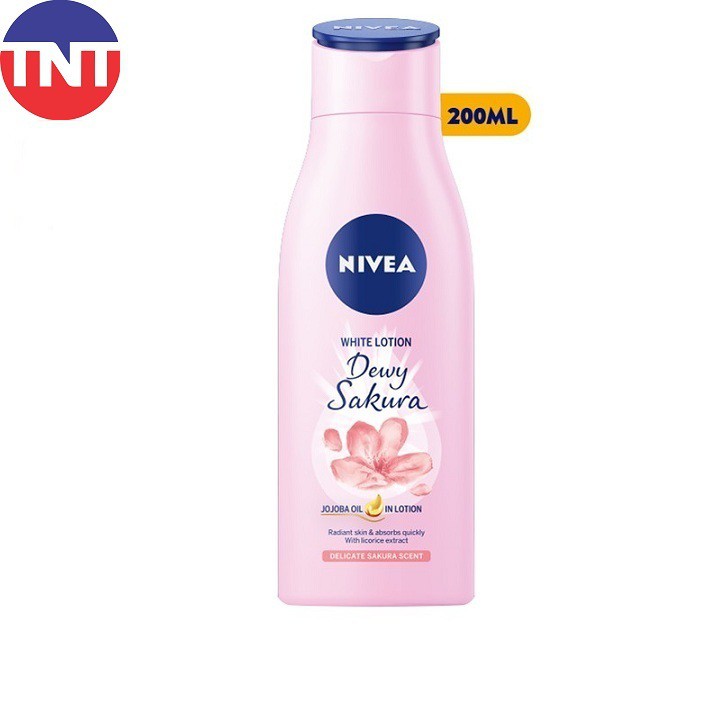 85701-Sữa dưỡng thể dưỡng trắng NIVEA hương Anh Đào Dewy Sakura 200ml