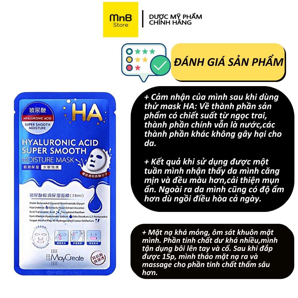 Mặt nạ HA dưỡng ẩm trắng da Maycreate Mask Ha hàn quốc