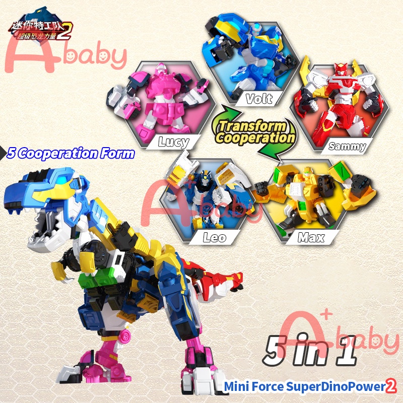 Mini Force Mô hình đồ chơi rô bốt Volt/Max/Lucy/Leo/Sammy 5 trong 1 cho bé
