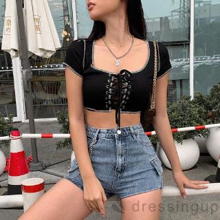 Áo crop top buộc dây sành điệu cá tính cho nữ