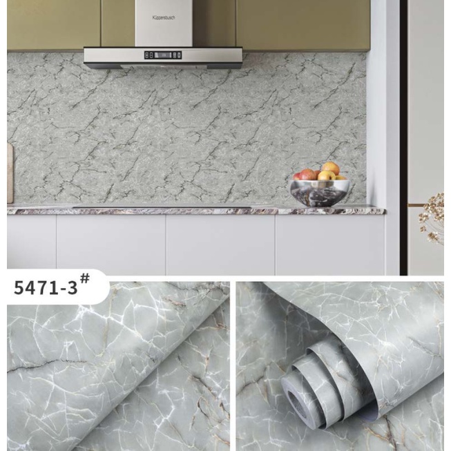 Decal giấy dán tường ĐÁ XÁM XƯỚC khổ 45cm keo sẵn