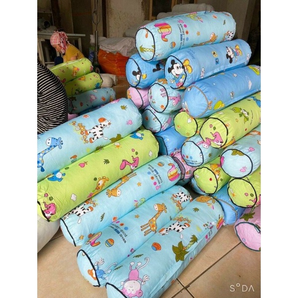 gối ôm cotton 100% hàng xuất nhật , dài 55_60cm cho trẻ 0_7 tuổi