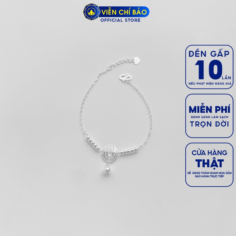 Lắc chân bạc nữ kim tiền chất liệu bạc 925 thời trang phụ kiện trang sức nữ thương hiệu Viễn Chí Bảo L500054