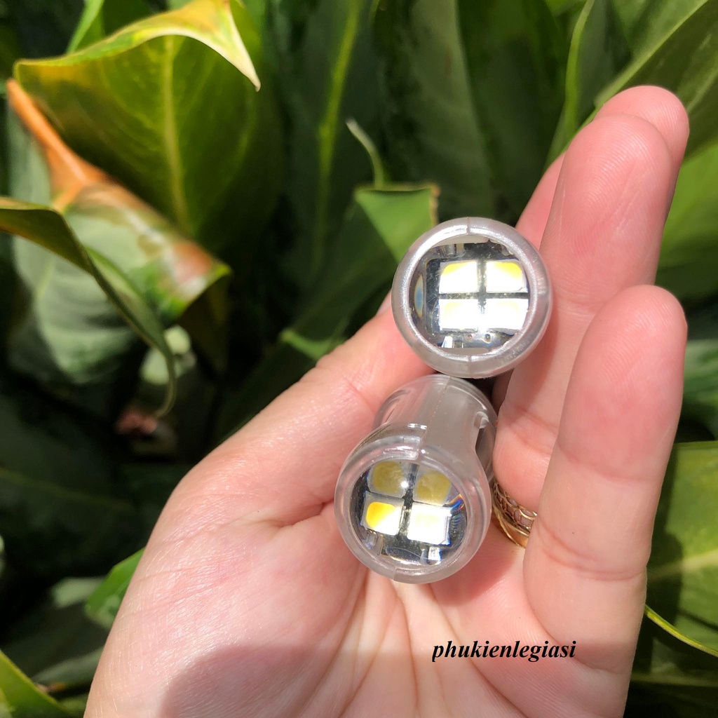 Bóng LED 1157 đèn thắng, đèn phanh, đèn hậu dành cho ô tô xe máy 2 TIM cực sáng pha lê