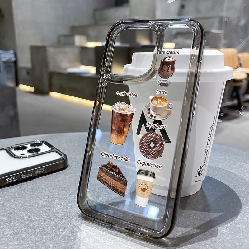 Ốp Điện Thoại DecoPhone Acrylic tpu acrylic Trong Suốt Hình Hạt Cà Phê Cho iphone 6s 7 8 plus x xs xr 11 12 13 14 15 max pro
