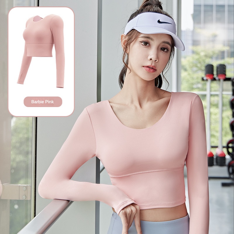 Đồ tập gym nữ, Bộ Đồ Thể Thao Yoga Thể Thao Yoga Tay Dài Không Đường May Có Đệm Ngực Khô Nhanh Phong Cách Mới Mùa Thu Cho Nữ