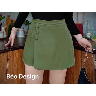 Chân váy bigsize nữ Béo Design Quần giả váy nút bọc 51kg đến 95kg