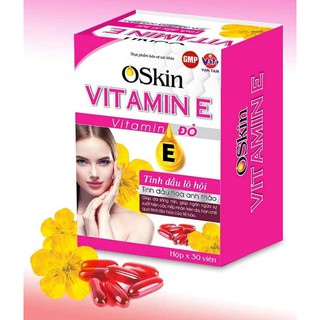 OSkin Vitamin E Đỏ Tăng Cường Chống Oxy Hóa & Làm Chậm Quá Trình Lão Hóa Da Hộpx30 viên