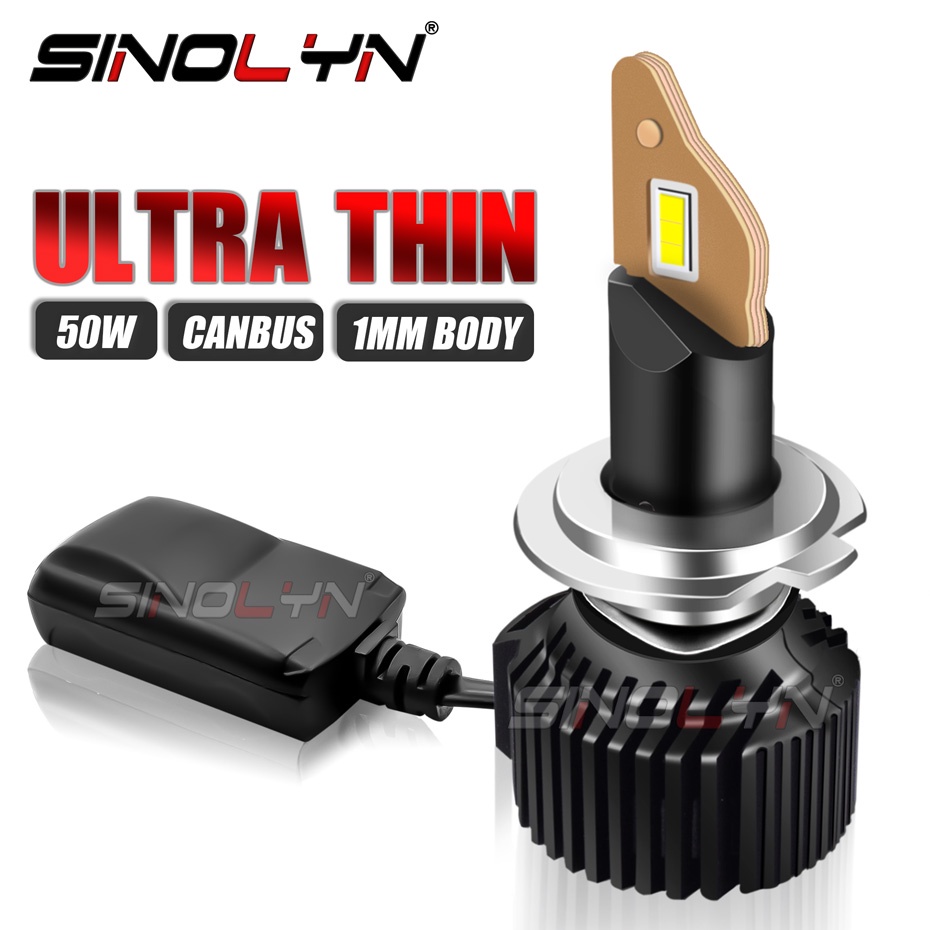 Sanrio Đèn Pha led h7 h4 h1 h11 d2 9005 9006 Siêu Mỏng p1 50w 1mm Cho Xe Hơi 6000k 8700lm