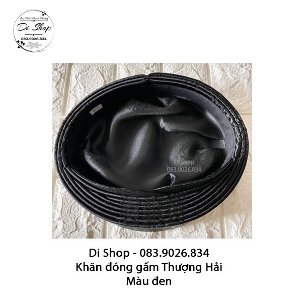 Áo dài khăn đóng nam gấm Thượng Hải  - Màu Đen