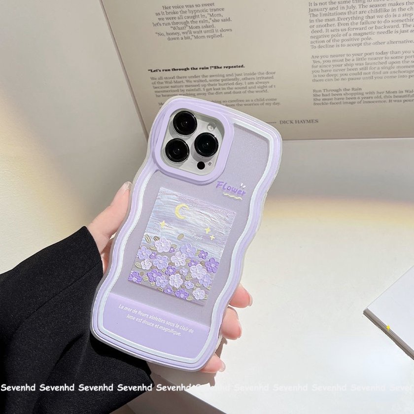 Ốp Điện Thoại Mềm Họa Tiết Hoa Tím Đơn Giản Cho iPhone 14 13 12 11 Pro Max X XR Xs Max 8 7 6 6s Plus SE 2020