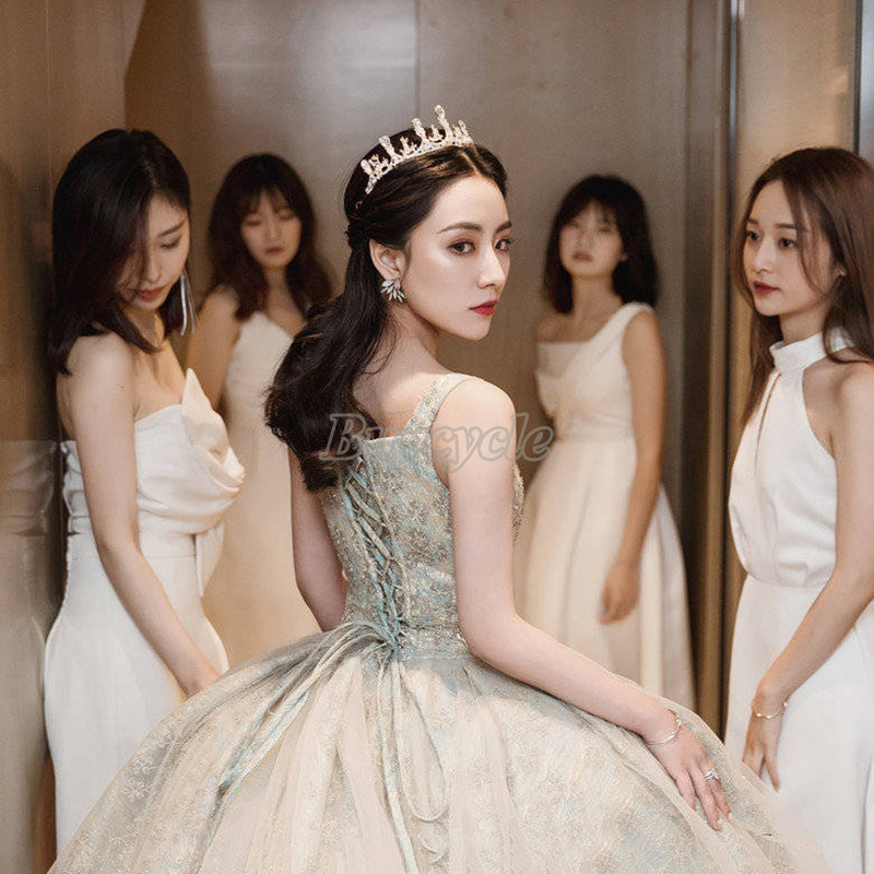 Vương Miện Công Chúa Baroque Đính Pha Lê Chụp Ảnh Sinh Nhật / Đám Cưới