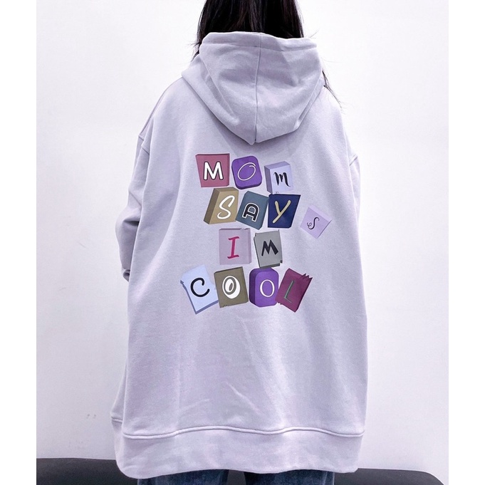 Áo Hoodie Canva Xám ánh tím ( Màu xem video )