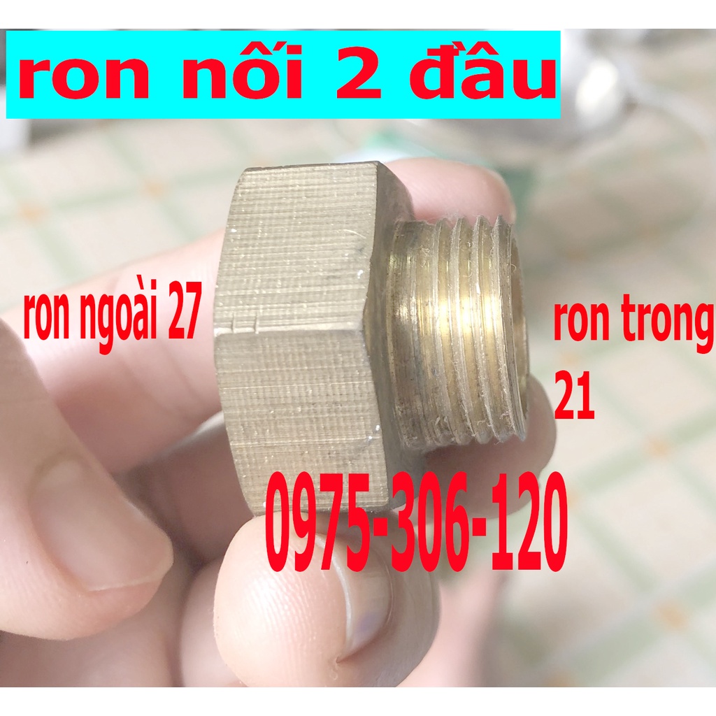 Ron nối 2 đầu, ron trong 21mm ron ngoài 27mm chất liệu đồng thau chuẩn tốt