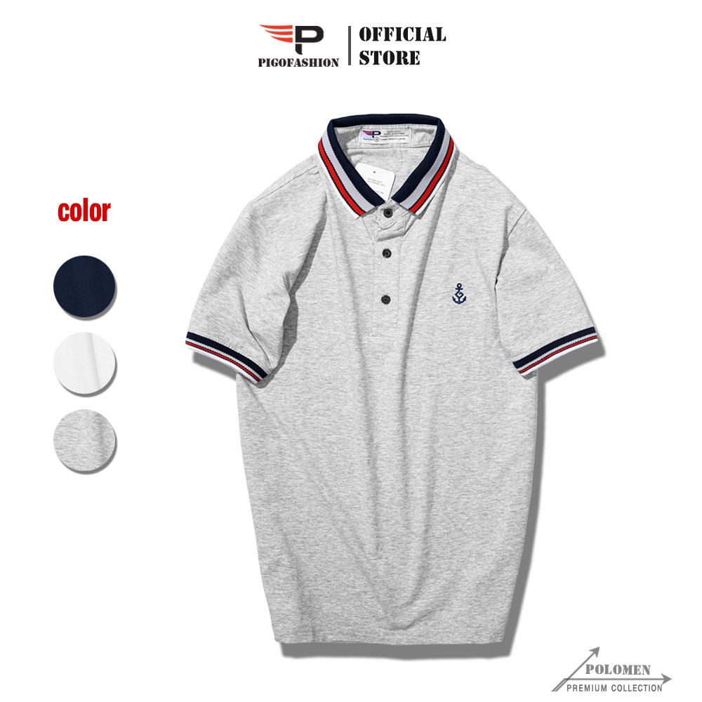Áo thun nam cổ bẻ SPMAHT07 phối bo cổ, vải cotton mềm mịn thoáng mát co giãn - PigoFashion