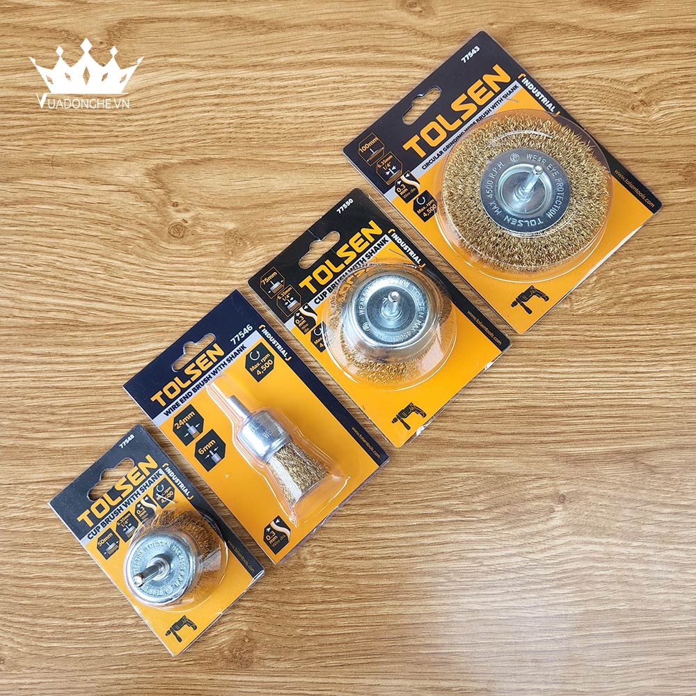 Chén Cước Đánh Gỉ, Chổi Cước Đồng Đánh Gỉ Tolsen Nhiều Size 24/50/75/100mm Chính Hãng - Vua Đồ Nghề
