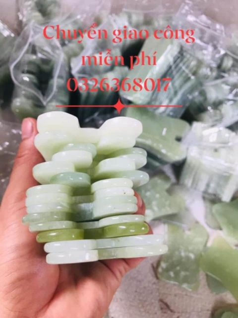 Ngọc cạo gió mặt, ngọc massage mặt, spa, chăm sóc mặt đông y