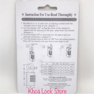 Ổ khoá số 3 phân YETI 330 chính hãng