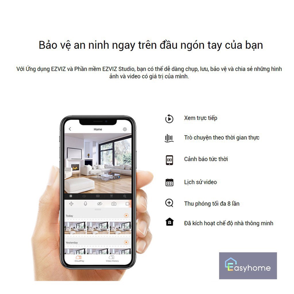 Camera wifi ezviz C6N 4MP, 2MP xoay 360 - Hàng chính hãng, Bảo Hành 24 Tháng