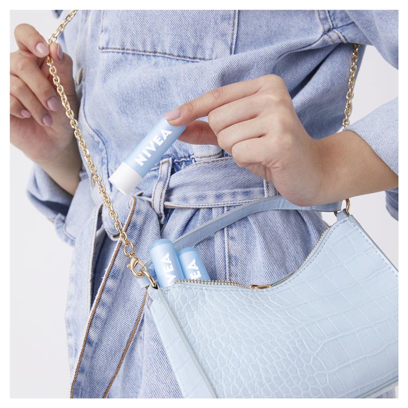 💄  Son dưỡng môi NIVEA Hydro Care Moisturising Lip Balm không màu dầu tự nhiên chống nắng SPF 15 4.8g 5.5ml