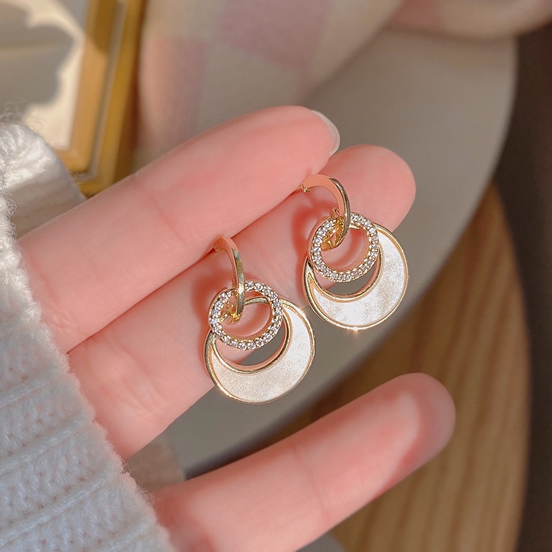 Khuyên Tai Hình Học Đính Đá Zircon Cao Cấp Phong Cách Hàn Quốc Thời Trang Sang Trọng 2022 Dành Cho Bạn Nữ